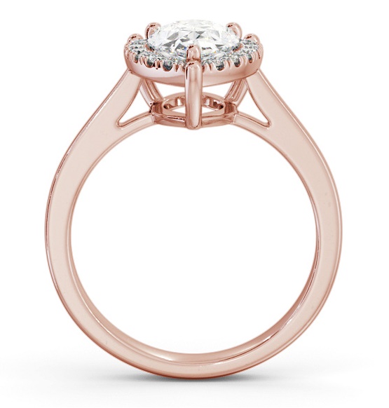 Halo Pear Diamond Cluster Engagement Ring 9K Rose Gold ENPE28_RG_THUMB1 