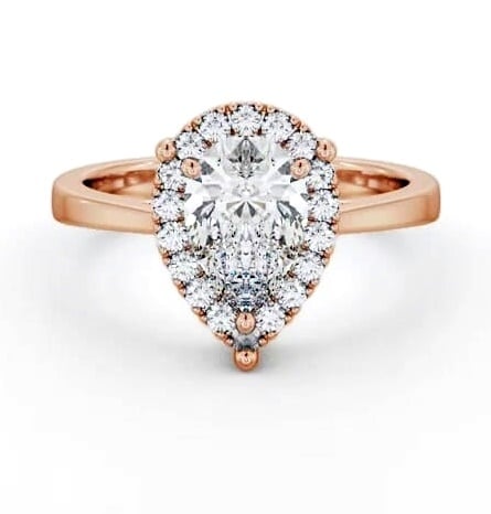 Halo Pear Diamond Cluster Engagement Ring 9K Rose Gold ENPE28_RG_THUMB1