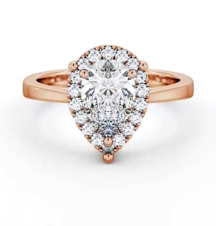Halo Pear Diamond Cluster Engagement Ring 9K Rose Gold ENPE28_RG_THUMB2 