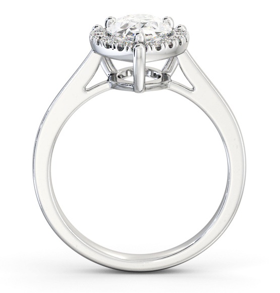 Halo Pear Diamond Cluster Engagement Ring Platinum ENPE28_WG_THUMB1 