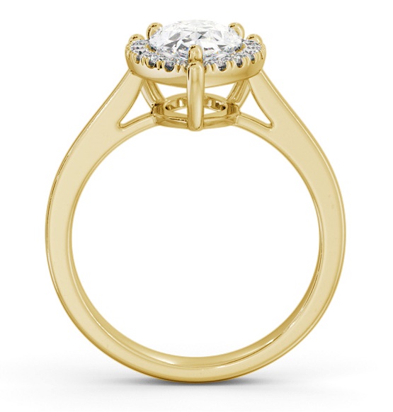 Halo Pear Diamond Cluster Engagement Ring 18K Yellow Gold ENPE28_YG_THUMB1 