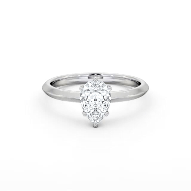 Pear Diamond Engagement Ring 18K White Gold Solitaire - Saraya ENPE29_WG_HAND