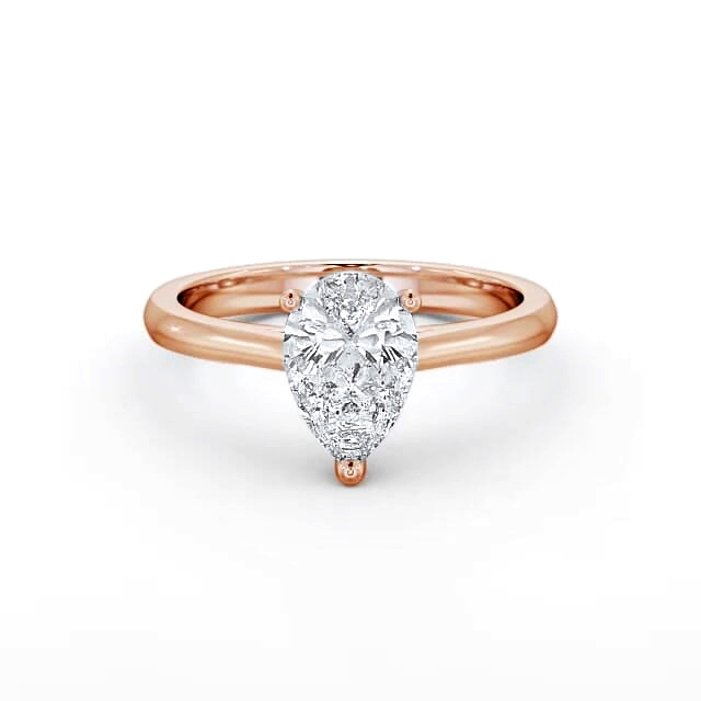 Pear Diamond Engagement Ring 18K Rose Gold Solitaire - Maral ENPE2_RG_HAND