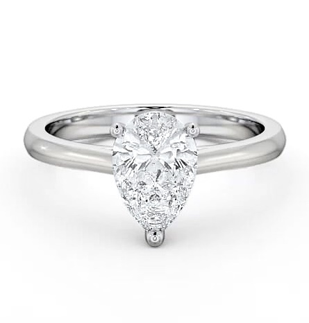Pear Diamond Classic Engagement Ring 9K White Gold Solitaire ENPE2_WG_THUMB1
