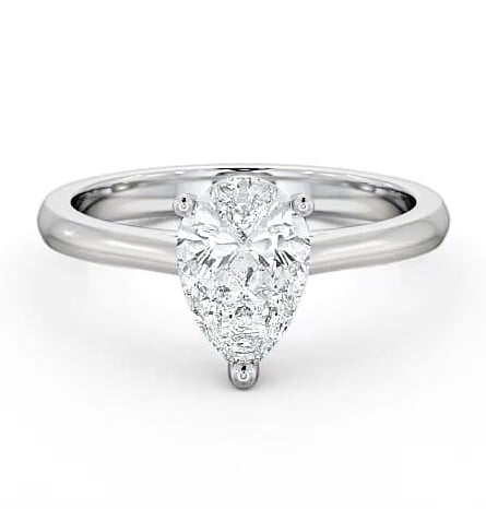 Pear Diamond Classic Engagement Ring Platinum Solitaire ENPE2_WG_THUMB2 