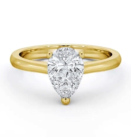 Pear Diamond Classic Engagement Ring 18K Yellow Gold Solitaire ENPE2_YG_THUMB1