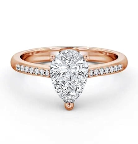 Pear Diamond Classic 3 Prong Engagement Ring 9K Rose Gold Solitaire ENPE2S_RG_THUMB2 