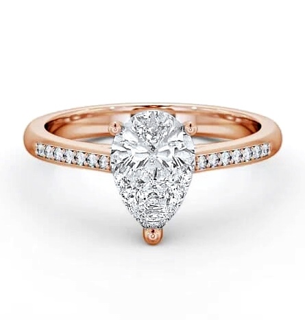 Pear Diamond Classic 3 Prong Engagement Ring 9K Rose Gold Solitaire ENPE2S_RG_THUMB1
