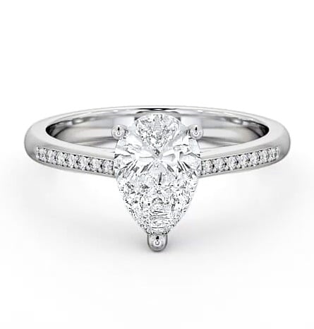 Pear Diamond Classic 3 Prong Engagement Ring Palladium Solitaire ENPE2S_WG_THUMB2 