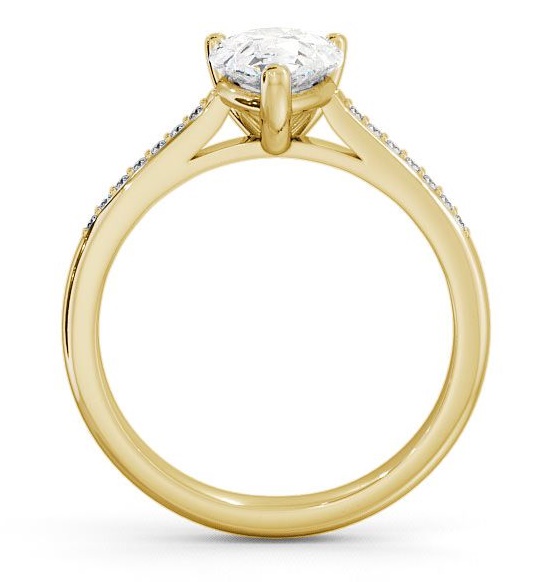 Pear Diamond Classic 3 Prong Engagement Ring 9K Yellow Gold Solitaire ENPE2S_YG_THUMB1 