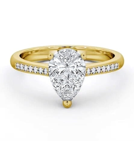 Pear Diamond Classic 3 Prong Engagement Ring 9K Yellow Gold Solitaire ENPE2S_YG_THUMB2 