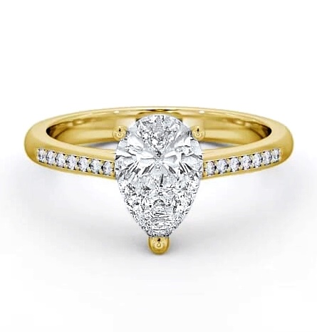 Pear Diamond Classic 3 Prong Engagement Ring 9K Yellow Gold Solitaire ENPE2S_YG_THUMB2 