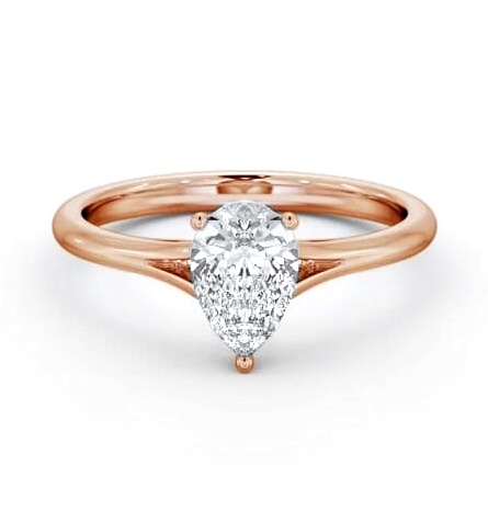Pear Diamond Floating Head Design Ring 9K Rose Gold Solitaire ENPE30_RG_THUMB1