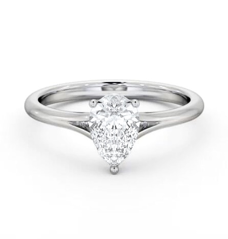 Pear Diamond Floating Head Design Engagement Ring Platinum Solitaire ENPE30_WG_THUMB2 