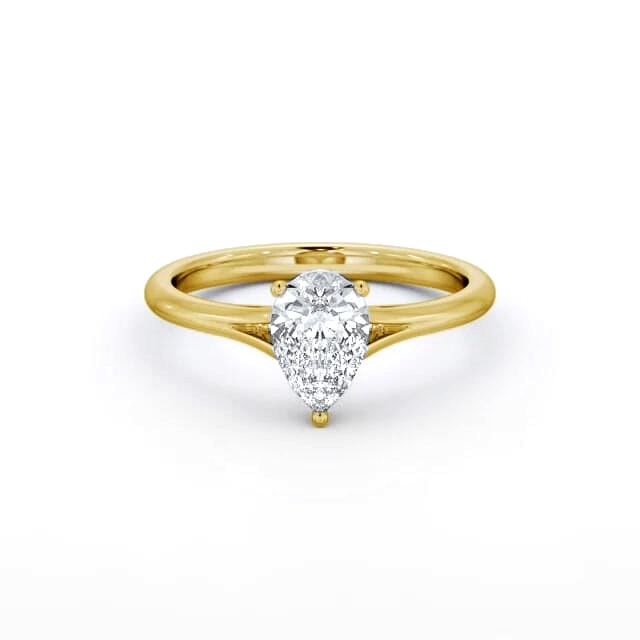 Pear Diamond Engagement Ring 18K Yellow Gold Solitaire - Jacey ENPE30_YG_HAND
