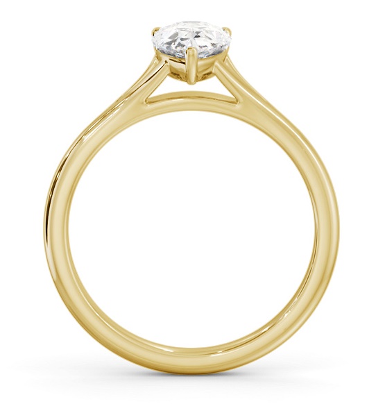 Pear Diamond Floating Head Design Ring 9K Yellow Gold Solitaire ENPE30_YG_THUMB1 