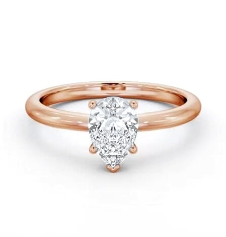 Pear Diamond Sleek 5 Prong Engagement Ring 9K Rose Gold Solitaire ENPE31_RG_THUMB2 