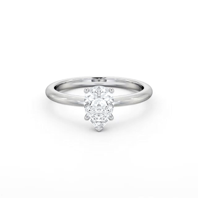 Pear Diamond Engagement Ring 18K White Gold Solitaire - Hayden ENPE31_WG_HAND
