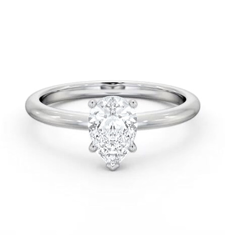 Pear Diamond Sleek 5 Prong Engagement Ring Platinum Solitaire ENPE31_WG_THUMB2 