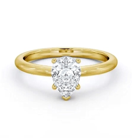 Pear Diamond Sleek 5 Prong Engagement Ring 18K Yellow Gold Solitaire ENPE31_YG_THUMB1