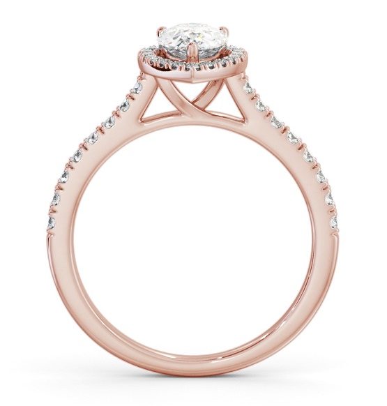 Halo Pear Diamond Classic Engagement Ring 9K Rose Gold ENPE32_RG_THUMB1 