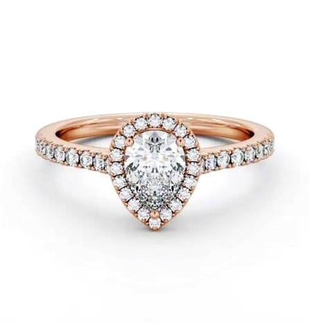 Halo Pear Diamond Classic Engagement Ring 9K Rose Gold ENPE32_RG_THUMB2 