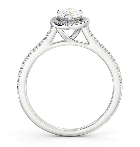 Halo Pear Diamond Classic Engagement Ring 18K White Gold ENPE32_WG_THUMB1 