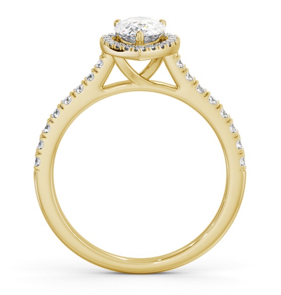 Halo Pear Diamond Classic Engagement Ring 9K Yellow Gold ENPE32_YG_THUMB1 