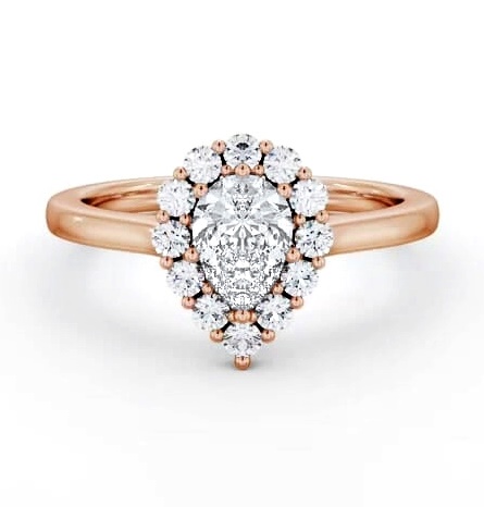 Halo Pear Diamond Elegant Style Engagement Ring 18K Rose Gold ENPE33_RG_THUMB1