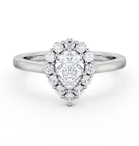 Halo Pear Diamond Elegant Style Engagement Ring 18K White Gold ENPE33_WG_THUMB2 