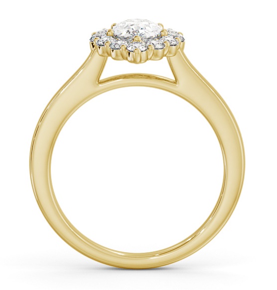 Halo Pear Diamond Elegant Style Engagement Ring 9K Yellow Gold ENPE33_YG_THUMB1 