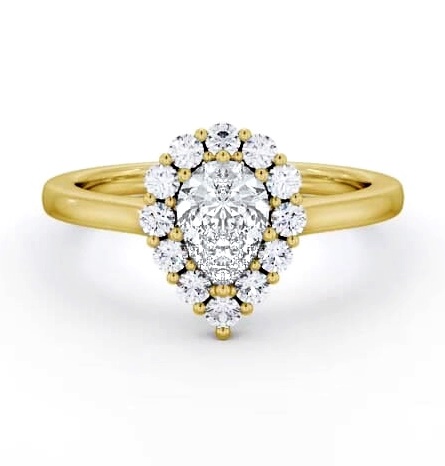 Halo Pear Diamond Elegant Style Engagement Ring 18K Yellow Gold ENPE33_YG_THUMB1