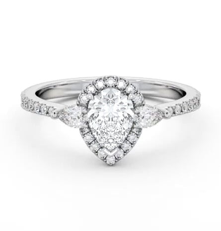 Halo Pear Diamond Engagement Ring Palladium ENPE34_WG_THUMB2 