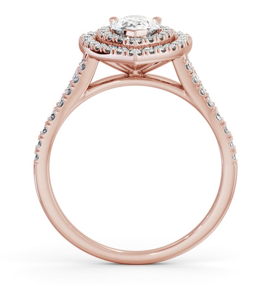 Double Halo Pear Diamond Engagement Ring 9K Rose Gold ENPE36_RG_THUMB1 