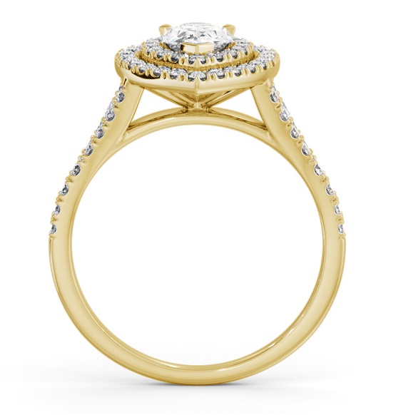 Double Halo Pear Diamond Engagement Ring 18K Yellow Gold ENPE36_YG_THUMB1 