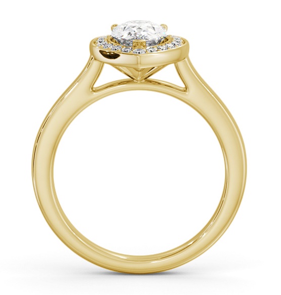 Pear Diamond with A Channel Set Halo Engagement Ring 18K Yellow Gold ENPE37_YG_THUMB1 