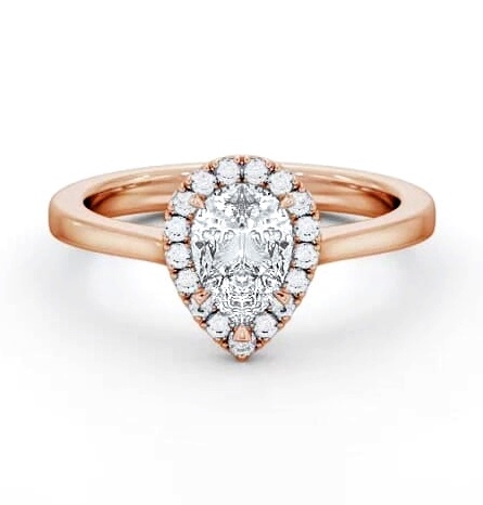 Halo Pear Diamond Engagement Ring 9K Rose Gold ENPE38_RG_THUMB1