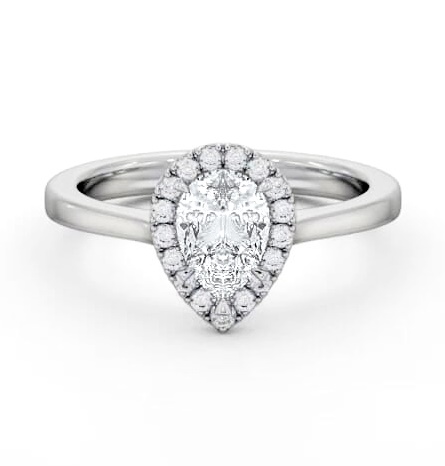Halo Pear Diamond Engagement Ring 9K White Gold ENPE38_WG_THUMB2 