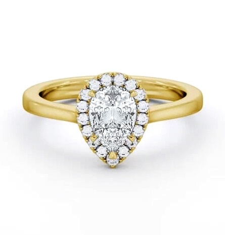 Halo Pear Diamond Engagement Ring 9K Yellow Gold ENPE38_YG_THUMB1