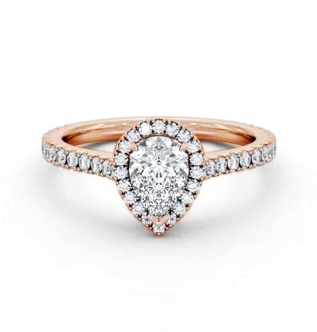 Halo Pear Ring with Diamond Set Supports 18K Rose Gold ENPE39_RG_THUMB1