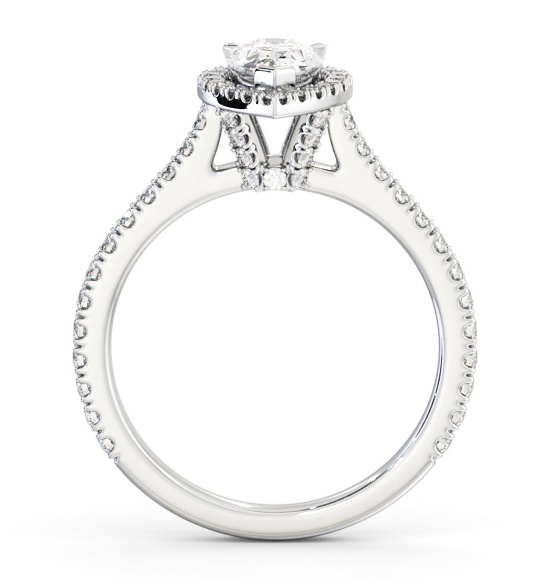 Halo Pear Diamond Engagement Ring with Diamond Set Supports Palladium ENPE39_WG_THUMB1 
