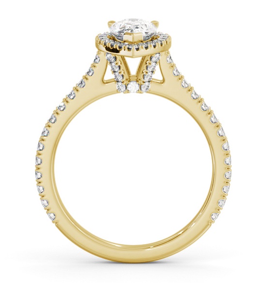 Halo Pear Ring with Diamond Set Supports 9K Yellow Gold ENPE39_YG_THUMB1 