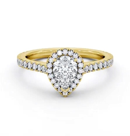 Halo Pear Ring with Diamond Set Supports 9K Yellow Gold ENPE39_YG_THUMB1