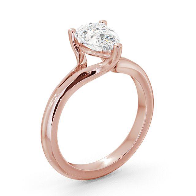 Pear Diamond Engagement Ring 9K Rose Gold Solitaire - Jalia ENPE3_RG_HAND