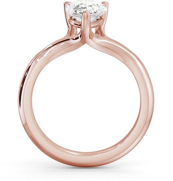 Pear Diamond Split Band Engagement Ring 18K Rose Gold Solitaire ENPE3_RG_THUMB1 
