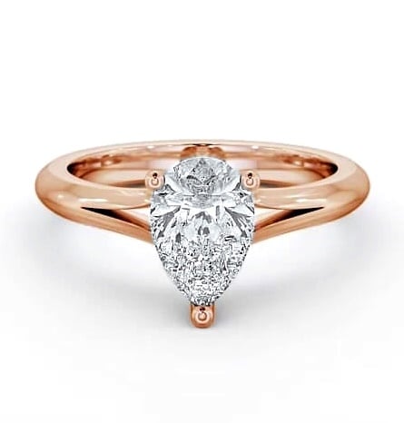 Pear Diamond Split Band Engagement Ring 18K Rose Gold Solitaire ENPE3_RG_THUMB2 