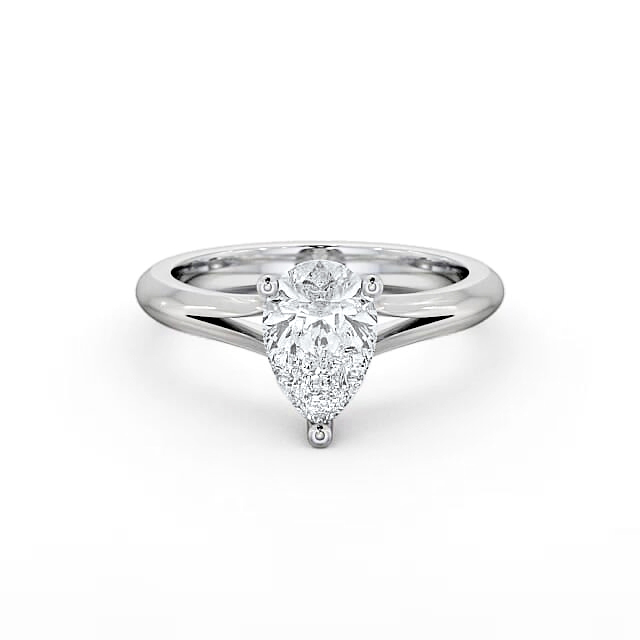 Pear Diamond Engagement Ring 18K White Gold Solitaire - Jalia ENPE3_WG_HAND