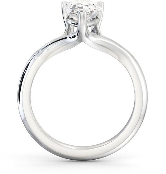 Pear Diamond Split Band Engagement Ring 18K White Gold Solitaire ENPE3_WG_THUMB1 