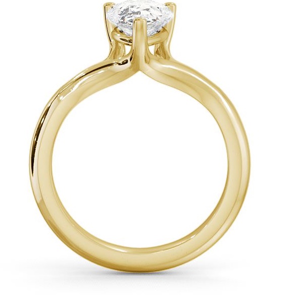 Pear Diamond Split Band Engagement Ring 9K Yellow Gold Solitaire ENPE3_YG_THUMB1 