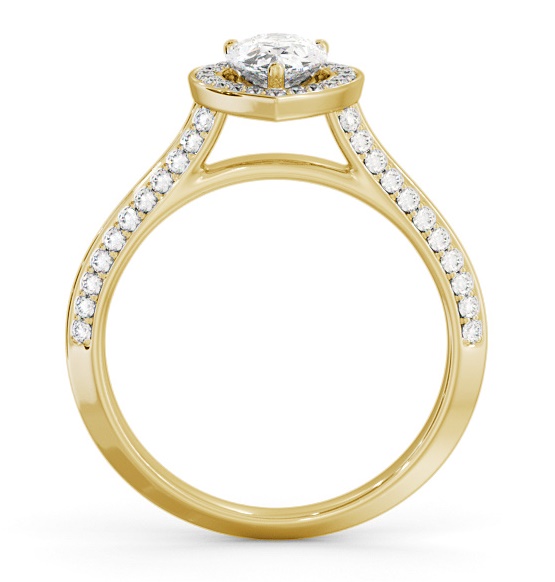 Halo Pear Diamond with Knife Edge Band Engagement Ring 18K Yellow Gold ENPE40_YG_THUMB1 